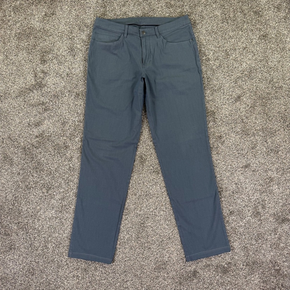 Lululemon Commission Pants Mens 31 Slim Fit Blue Chino Technical Trousers M5670S